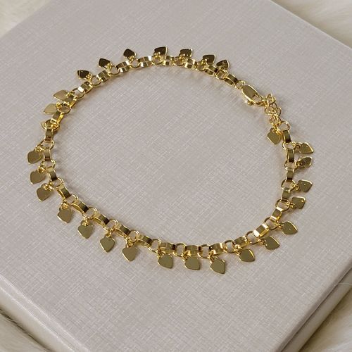 18K Gold Plated Hearts Anklet