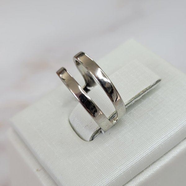 White Rhodium Plated Adjustable Ring