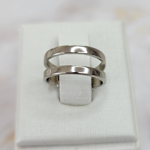 White Rhodium Plated Adjustable Ring