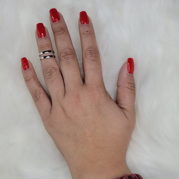 White Rhodium Plated Adjustable Ring