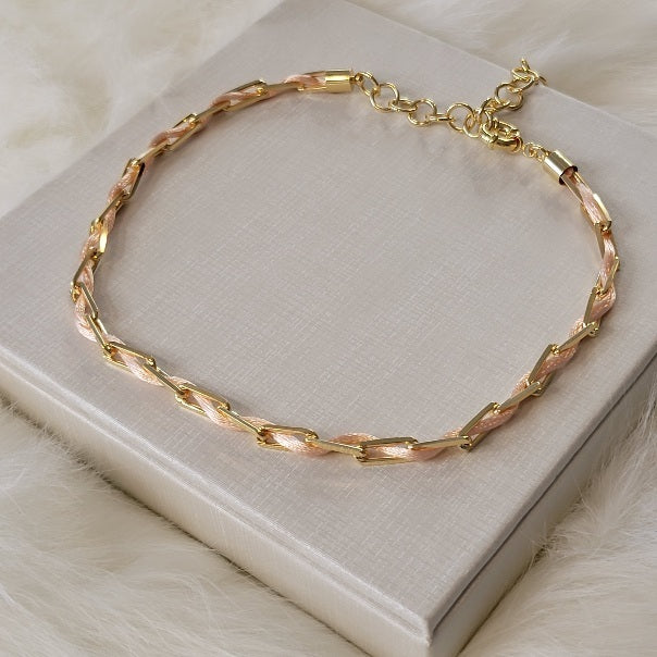 18K Gold Plated Silk Necklace