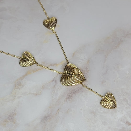 18K Gold Plated Adjustable Leaves Necklace