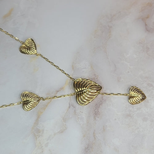 18K Gold Plated Adjustable Leaves Necklace