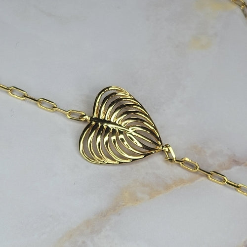 18K Gold Plated Adjustable Leaves Necklace