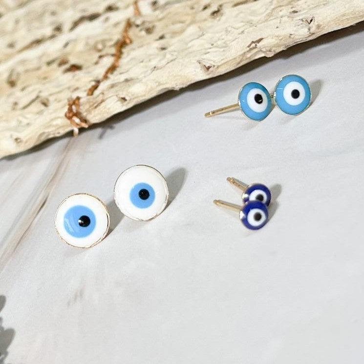 18K Gold Plated Trio Evil Eye Earrings