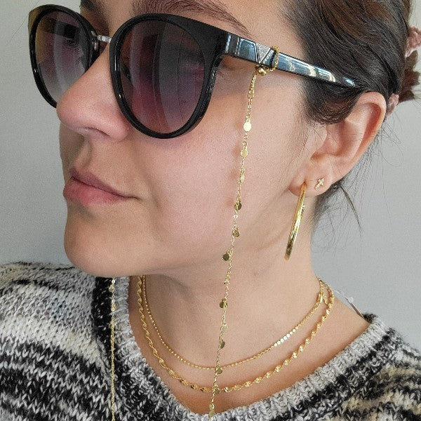 18K Gold Plated Duo Glasses Holder and Necklace