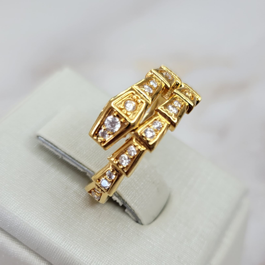 18K Gold Plated Studded Zirconia Ring