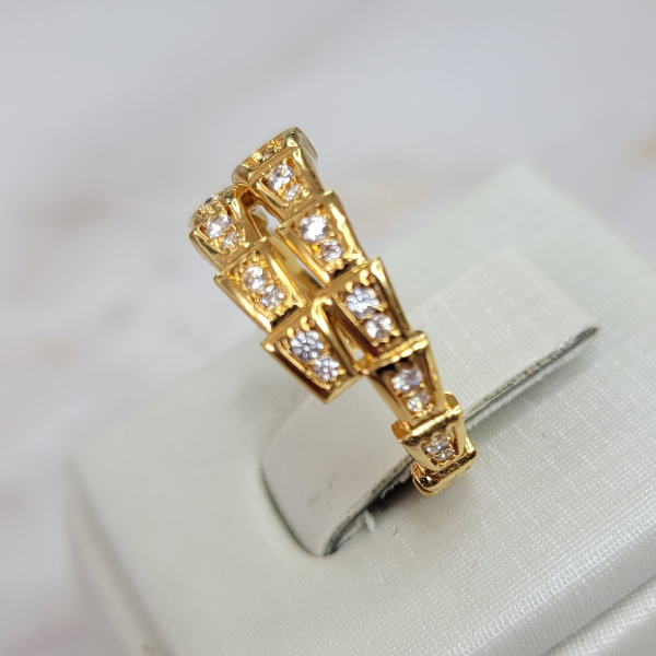 18K Gold Plated Studded Zirconia Ring