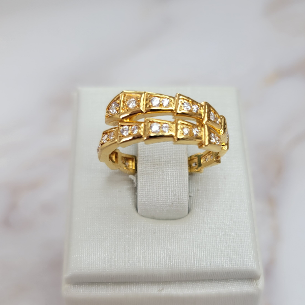 18K Gold Plated Studded Zirconia Ring