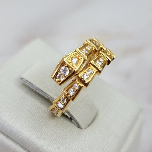 18K Gold Plated Studded Zirconia Ring