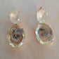 18K Gold Plated Studded Zirconia behind Lime Citrine Earrings