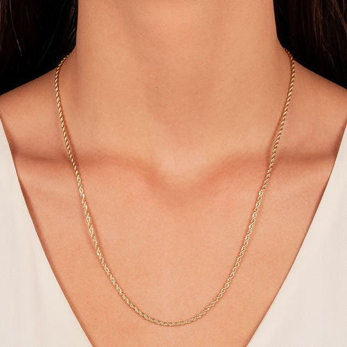 18K Gold Plated Thin Rope Necklace 55cm