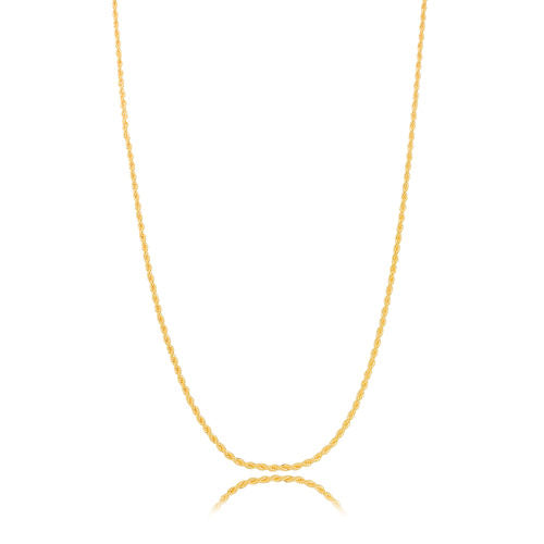 18K Gold Plated Thin Rope Necklace 55cm
