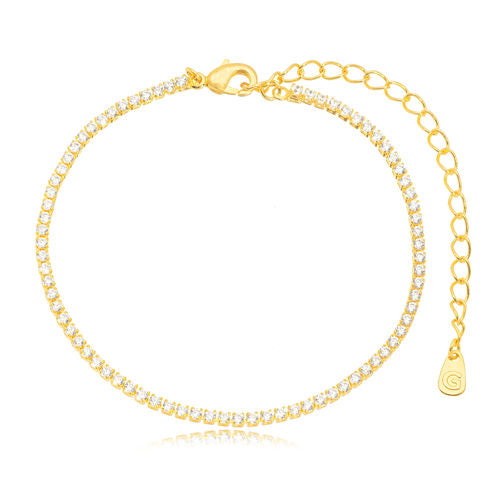 18K Gold Plated Zirconia Tennis Bracelet 2mm