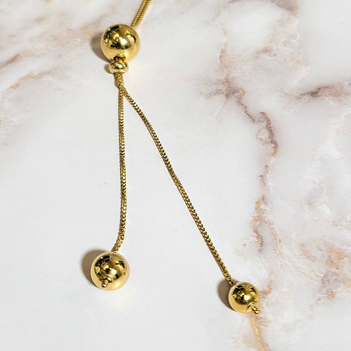 18K Gold Plated Adjustable Balls Necklace