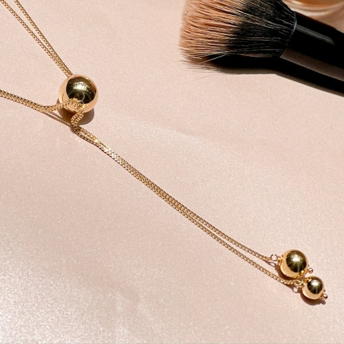 18K Gold Plated Adjustable Balls Necklace