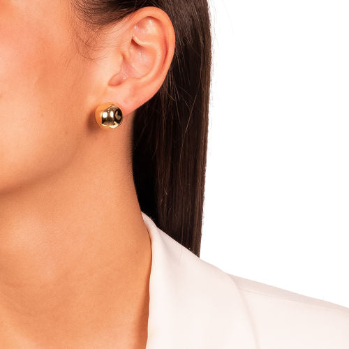 18K Gold Plated Stud Cube Earring
