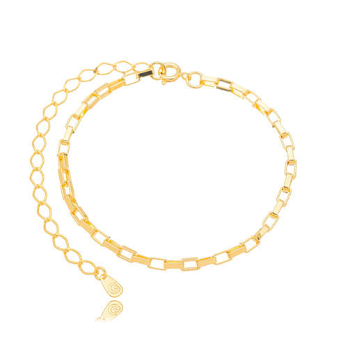 18K Gold Plated Paperclip Square Bracelet