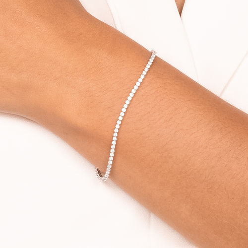 White Rhodium Riviera Micro Zirconia Bracelet