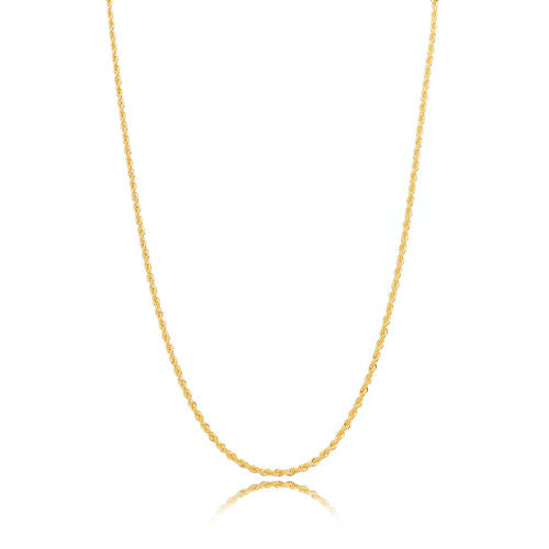 18K Gold Plated Thin Rope Necklace 45cm