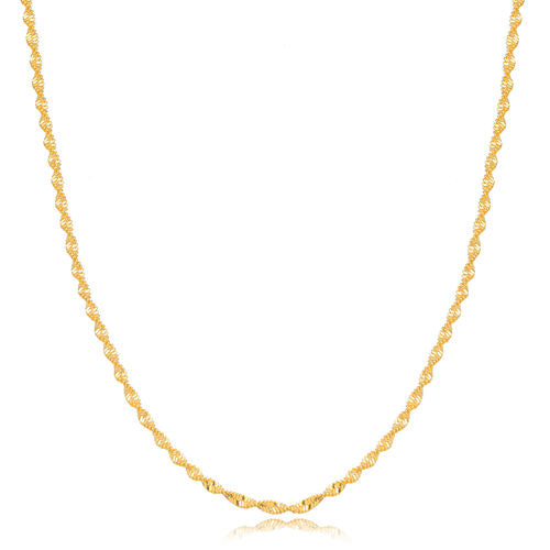 18K Gold Plated Twisted Necklace 45cm