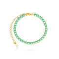 18K Gold Plated Green Tourmaline Zirconia Bracelet