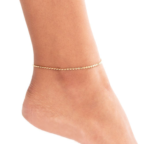 18K Gold Plated Thick Dot Anklet