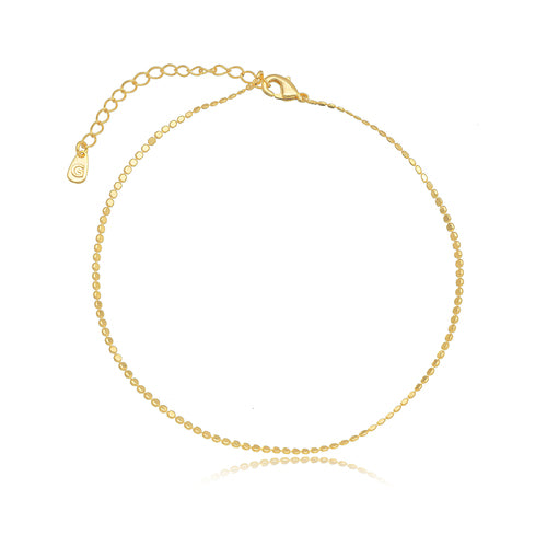 18K Gold Plated Thin Dot Anklet