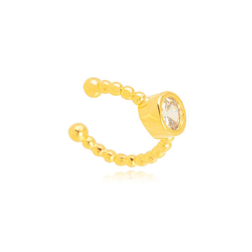 18K Gold Plated Small Zirconia Fake Piercing Earrings