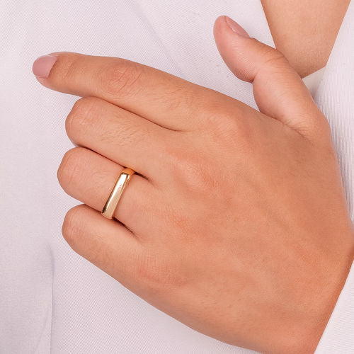 18K Gold Plated Square Band Ring