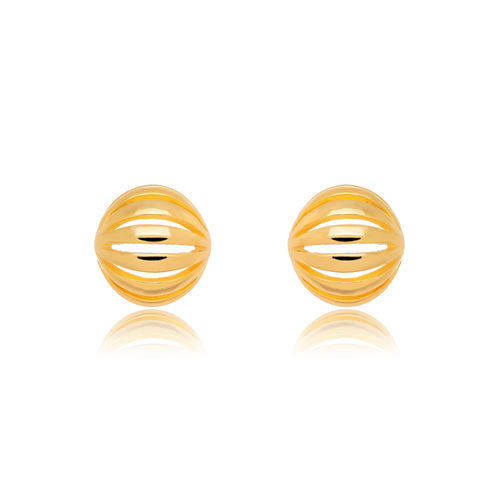 18K Gold Plated Stud Round Earrings