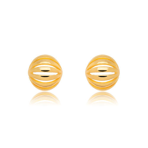 18K Gold Plated Stud Round Stripes Earrings