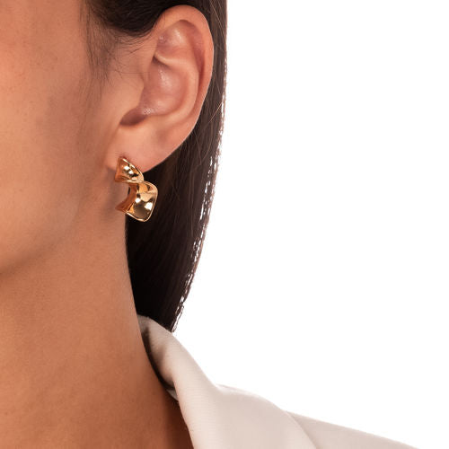 18K Gold Plated Organic Twisted Earrings