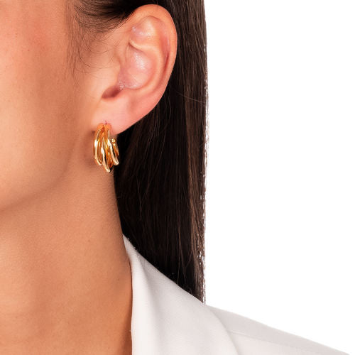 18K Gold Plated Triple Hoops Earrings