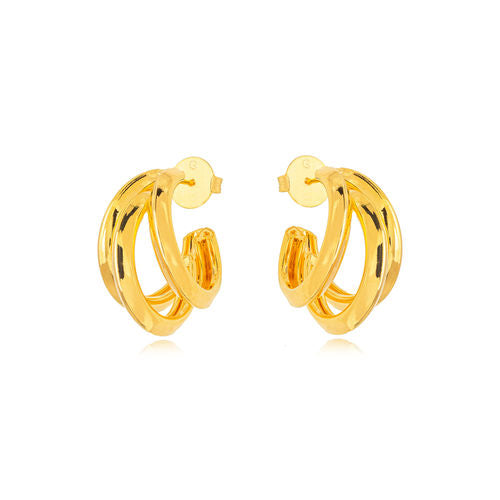 18K Gold Plated Triple Hoops Earrings