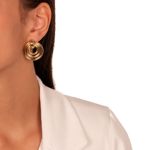 18K Gold Plated Chic Hoops Earrings