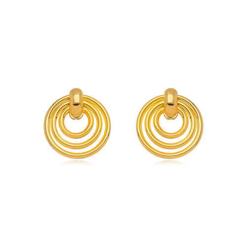 18K Gold Plated Chic Hoops Earrings