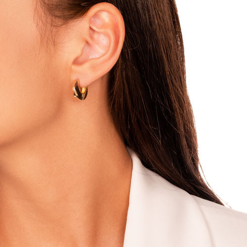 18K Gold Plated Small Click Hoops Earrings