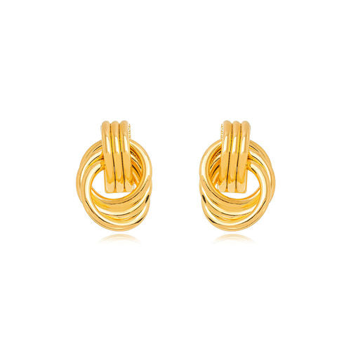 18K Gold Plated Stud Intertwined Lines Earrings
