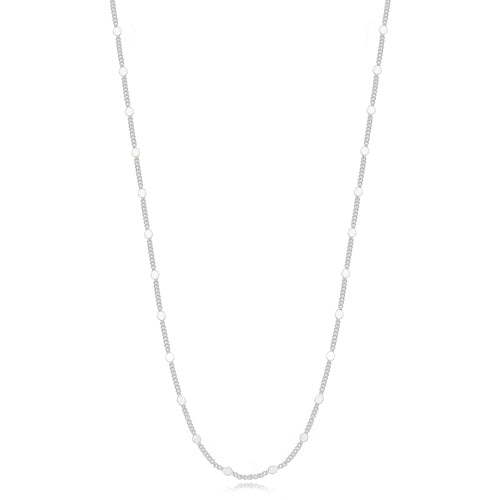 White Rhodium Plated Delicate Necklace 60cm