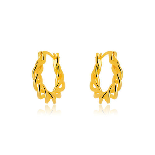 18K Gold Plated Braided Hoops Earrings
