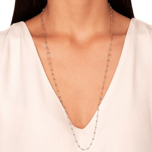 White Rhodium Plated Mini Balls Necklace