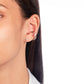 White Rhodium Plated Small Fake Piercing Earrings