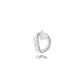 White Rhodium Plated Fake Piercing Studded Zirconia Earrings