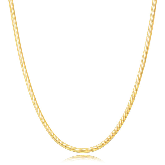 18K Gold Plated Thin Herringbone Necklace - 55cm
