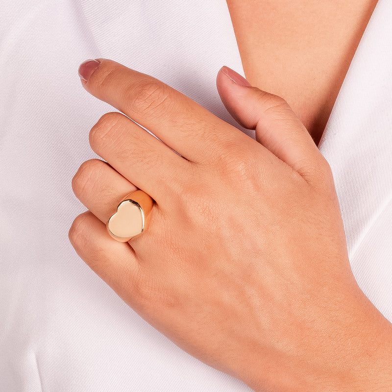 18K Gold Plated Bold Heart Ring