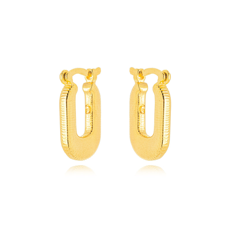 18K Gold Plated Small Hoops Latch Back Earrings