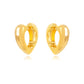 18K Gold Plated Click Heart Bold Hoops Earrings