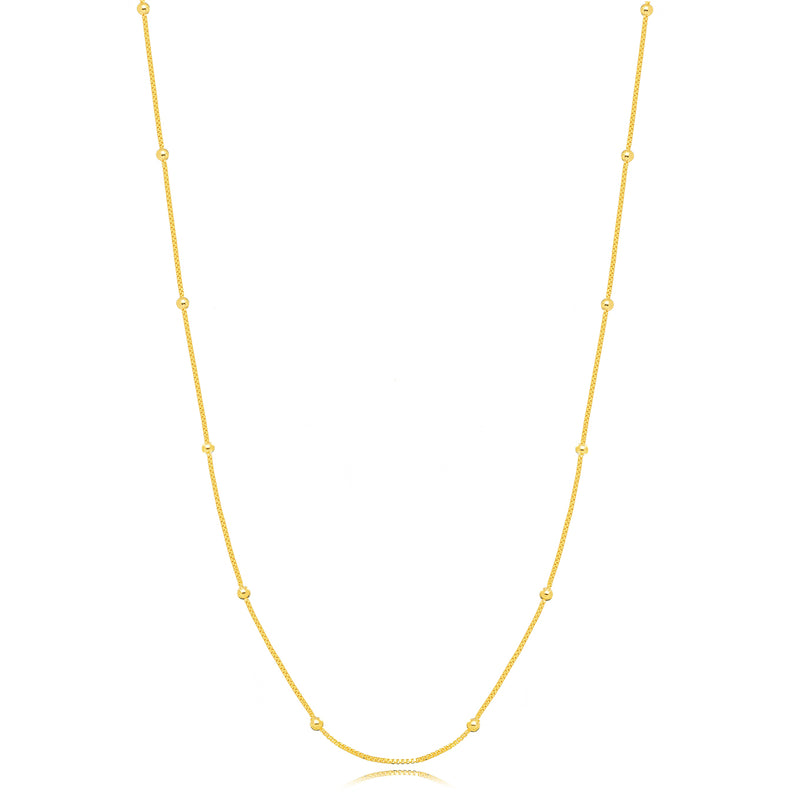 18K Gold Plated Mini Balls Necklace 80cm