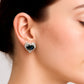 London Topaz and White Topaz Studded Heart on Rhodium-finished 925 Sterling Silver Earring